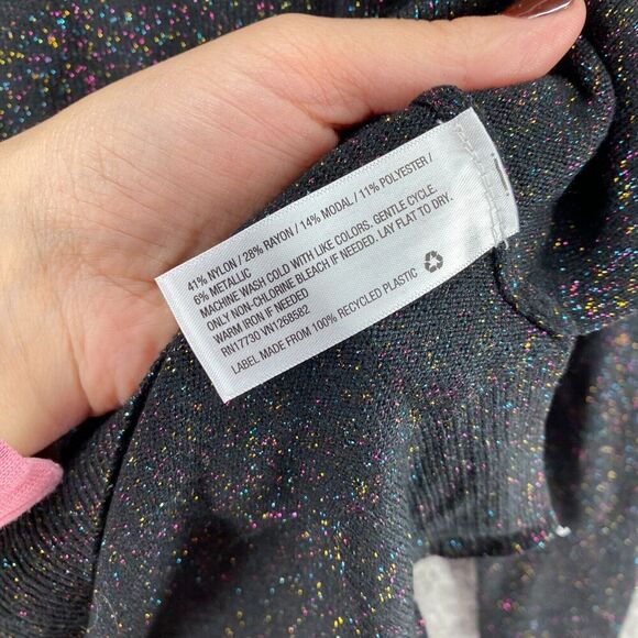 A New Day Sweater Pullover Women XS Black Knit V-Neck Long Sleeve Rayon Casual - Picture 4 of 7